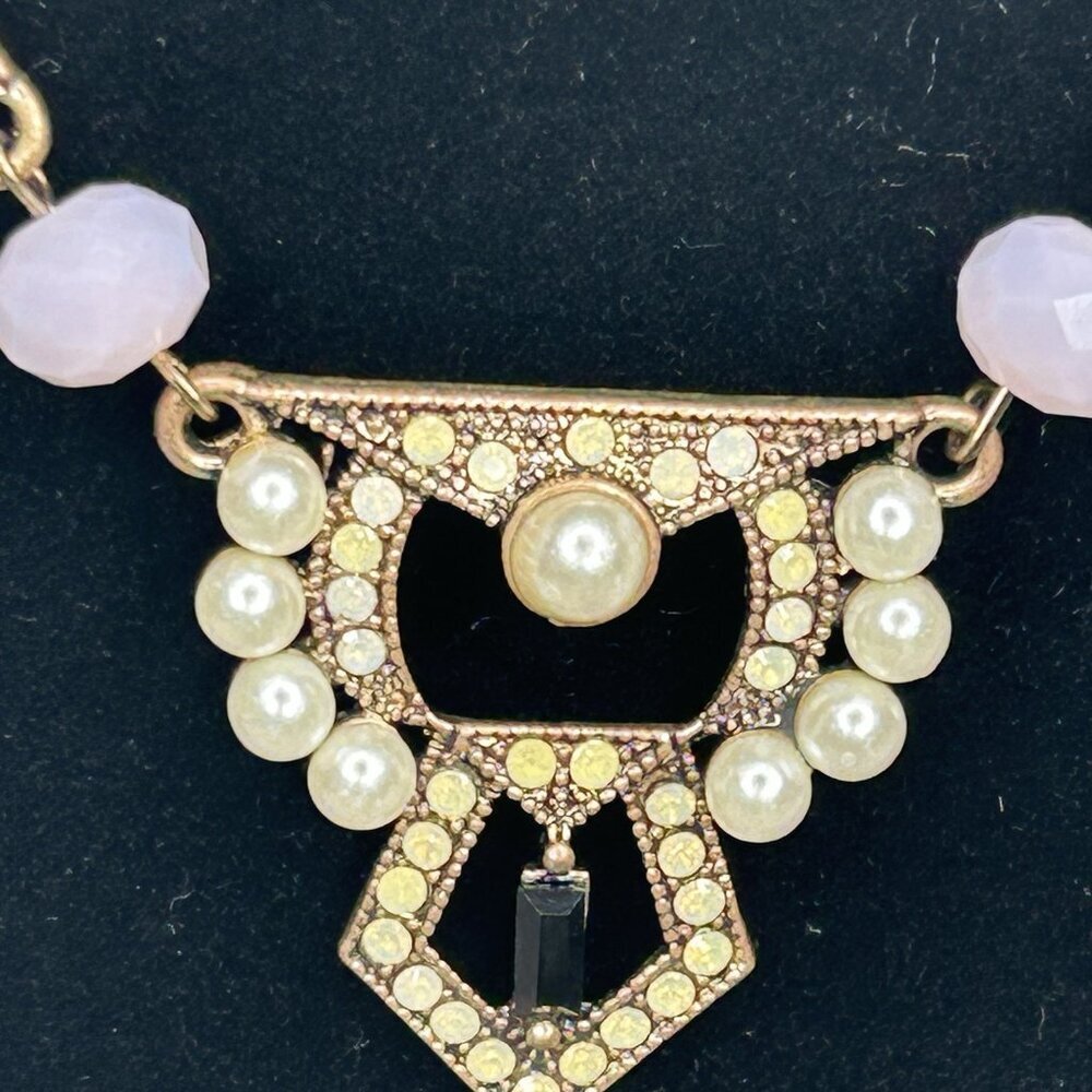 Plunder Rosalie Necklace Statement Art Deco Bohemian Jewelry Beaded - Picture 2 of 8